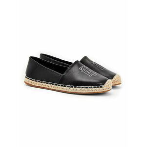 Tommy Hilfiger černé kožené espadrilky Feminine Leather Espadrille