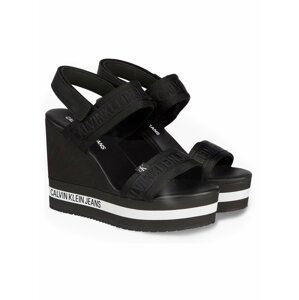 Calvin Klein černé boty na klínku Wedge Sandal Sling