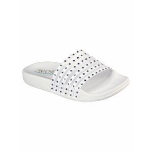 Bílé pantofle Skechers Pop Ups White Mesh