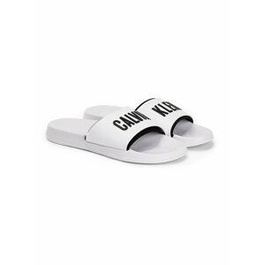 Calvin Klein bílé unisex pantofle Slide