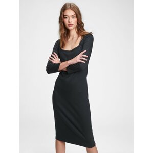 Černé dámské šaty modern squareneck dress