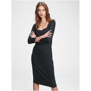 Černé dámské šaty GAP Modern squareneck dress