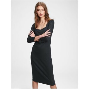 Černé dámské šaty modern squareneck dress