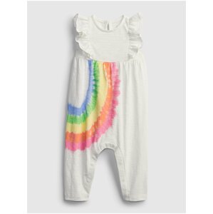 Bílý holčičí baby overal rainbow one-piece