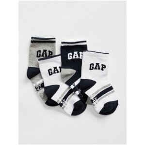 Barevné klučičí baby ponožky gap logo stripe crew socks, 4 páry
