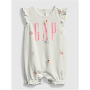 Bílé holčičí baby body GAP Logo shorty