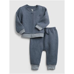 Modrá klučičí baby teplákovka quilted outfit set