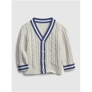 Šedý klučičí baby svetr cable-knit cardigan