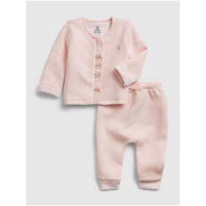 Růžový holčičí baby set quilted outfit