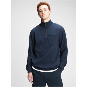 Modrá pánská mikina half-zip sweat