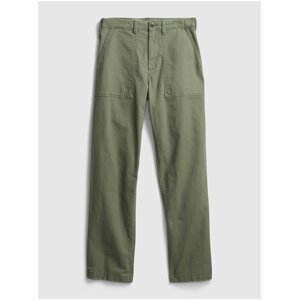 Zelené pánské kalhoty straight fit utility pant