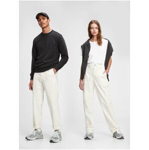 Smetanové pánské kalhoty utility pants in straight fit with GapFlex