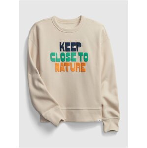 Béžová klučičí dětská mikina nature graphic crewneck sweat