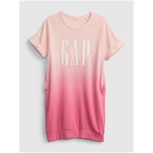 Růžové holčičí dětské šaty GAP Logo ie ss ft
