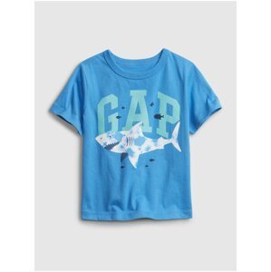Modré klučičí dětské tričko GAP Logo ss feb ptf log