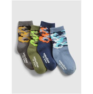 Barevné klučičí dětské ponožky camo crew socks, 4 páry