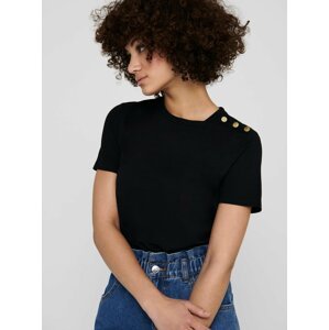 Černé tričko s ozdobnými detaily Jacqueline de Yong London