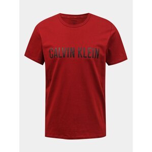 Calvin Klein vínové/bordové pánské tričko S/S Crew Neck