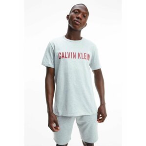 Světle šedé pánské tričko S/S Crew Neck Calvin Klein Jeans