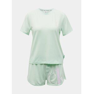 Světle zelené dámské krátké pyžamo Calvin Klein Underwear