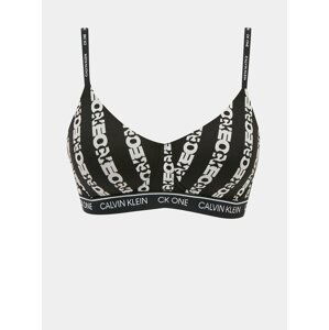 Černá vzorovaná podprsenka Calvin Klein Light Lined Bralette