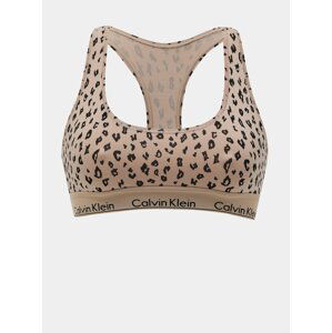 Béžová podprsenka s leopardím vzorem Unlined Bralette Calvin Klein Underwear