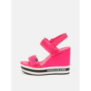 Calvin Klein růžové boty na klínku Wedge Sandal Sling