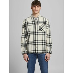 Krémová kostkovaná košile Jack & Jones Layton