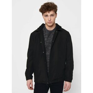 Černá bunda s kapucí ONLY & SONS Murphy