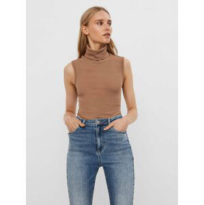 Hnědý top s rolákem AWARE by VERO MODA Elle