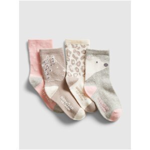 Béžové holčičí ponožky GAP, 4 páry