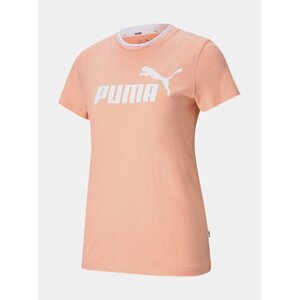 Oranžové dámské tričko s potiskem Puma Amplified