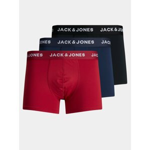 Sada tří boxerek v červené, černé a modré barvě Jack & Jones