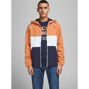 Modro-oranžová lehká bunda s kapucí Jack & Jones Luke