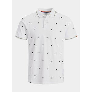 Bílé vzorované polo tričko Jack & Jones