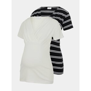 Sada dvou těhotenských/kojicích triček v černé a bílé barvě Mama.licious Sia