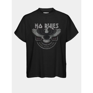 Černé volné tričko s potiskem Noisy May Hailey