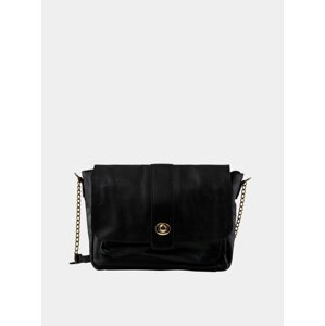 Černá kožená crossbody kabelka Pieces Luna