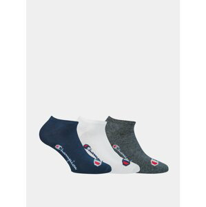 CHAMPION NO SHOW SOCKS LEGACY 3x - Nízké sportovní ponožky 3 páry - tmavě modrá - bílá - tmavě šedá