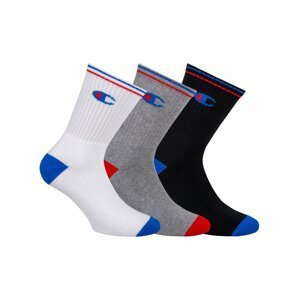 CREW SOCKS PERFORMANCE 3x - Sportovní ponožky 3 páry s logem Champion - černá - bílá - šedá