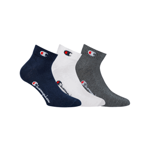 CHAMPION ANKLE SOCKS LEGACY 3x - Sportovní kotníkové ponožky 3 páry - tmavě modrá - bílá - tmavě šedá