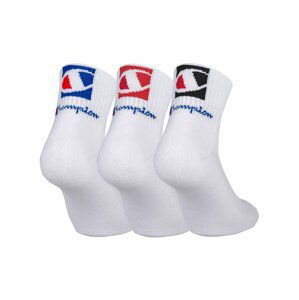 CHAMPION ANKLE SOCKS FASHION 2 LOGOS 3x - Kotníkové ponožky se dvěma logy 3 páry - bílá