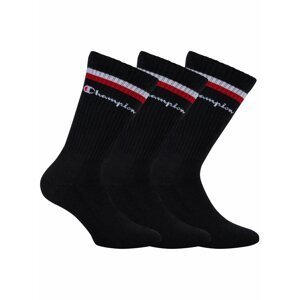 CHAMPION CREW SOCKS FASHION STRIPES 3x - Sportovní ponožky 3 páry - černá - bílá - červená