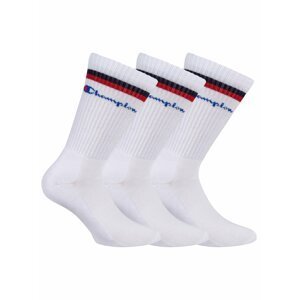 CHAMPION CREW SOCKS FASHION STRIPES 3x - Sportovní ponožky 3 páry - bílá - červená - černá