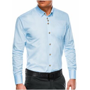 Světle modrá pánská košile s dlouhým rukávem K302