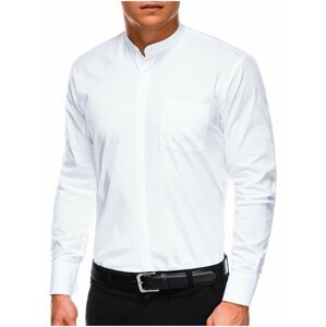 Pánská elegantní košile s dlouhým rukávem K307 - bílá