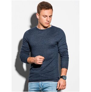 Modrý žíhaný pánský svetr Ombre Clothing E121