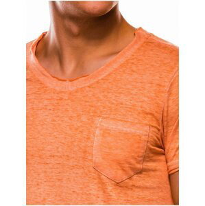 Oranžové pánské žíhané tričko s kapsou S1051