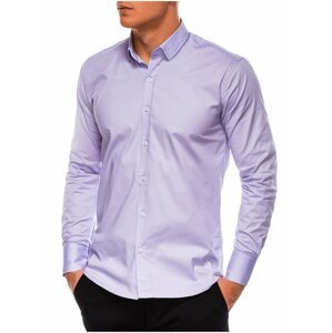 Světle fialová pánská slim fit košile K504