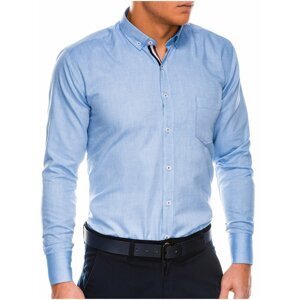 Pánská košile s dlouhým rukávem K490 - nebesky modrá